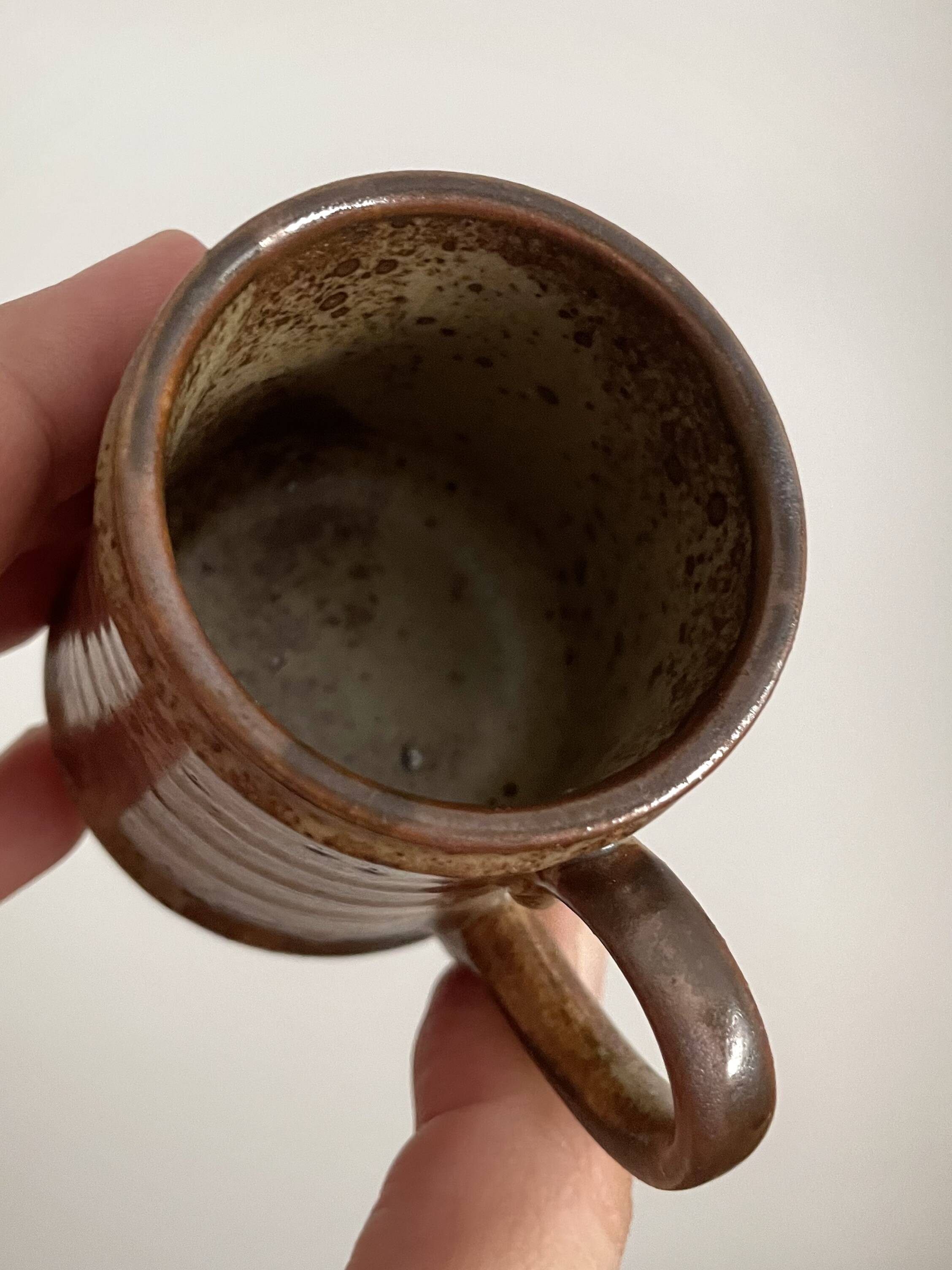 Théière avec 2 tasse à café en grès design vintage