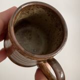 Vintage design stoneware teapot with 2 coffee cups