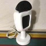 Old bbc black ceramics lamp - white - metal grid form micro vintage