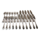 11 silver-plated fish forks and 11 fish knives by silversmith Ercuis Nil