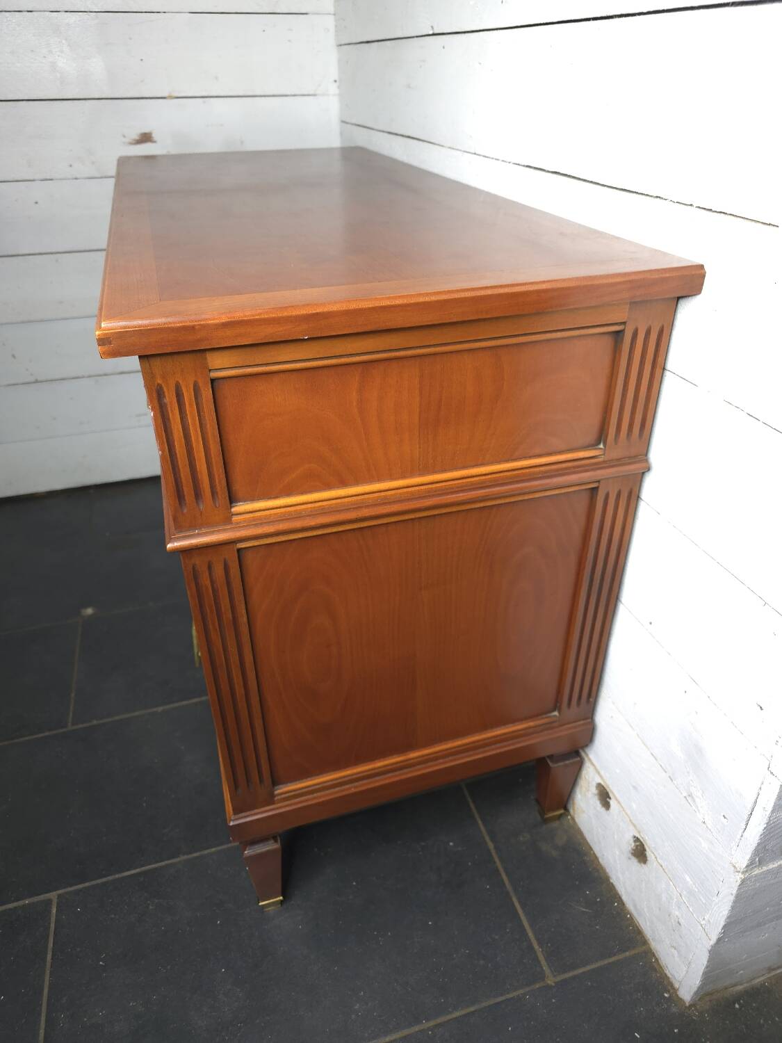 Louis XVI style cherry wood chest of drawers