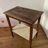 Pedestal table, side table, coffee table in old wood