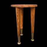 Vintage side table in solid wood and brass – Scandinavian design mid-century