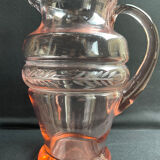Service for 4 people - Art Deco - Glass or 1/2 pink crystal blown and cut