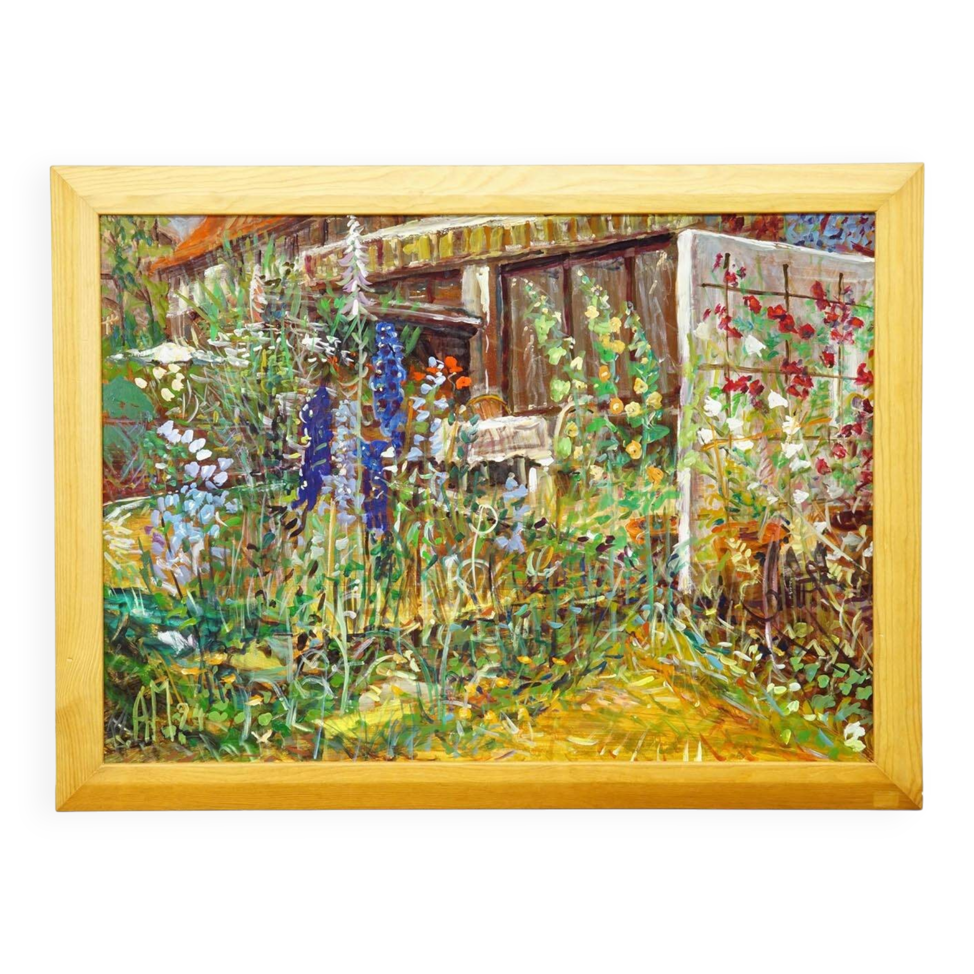 Impressionist oil painting of a garden, Alexander Michael 1994