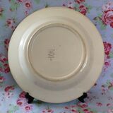 Grand Plat Creux Bleu Former Moulin des Loups St Amand - Marine boat decoration - stencil painted