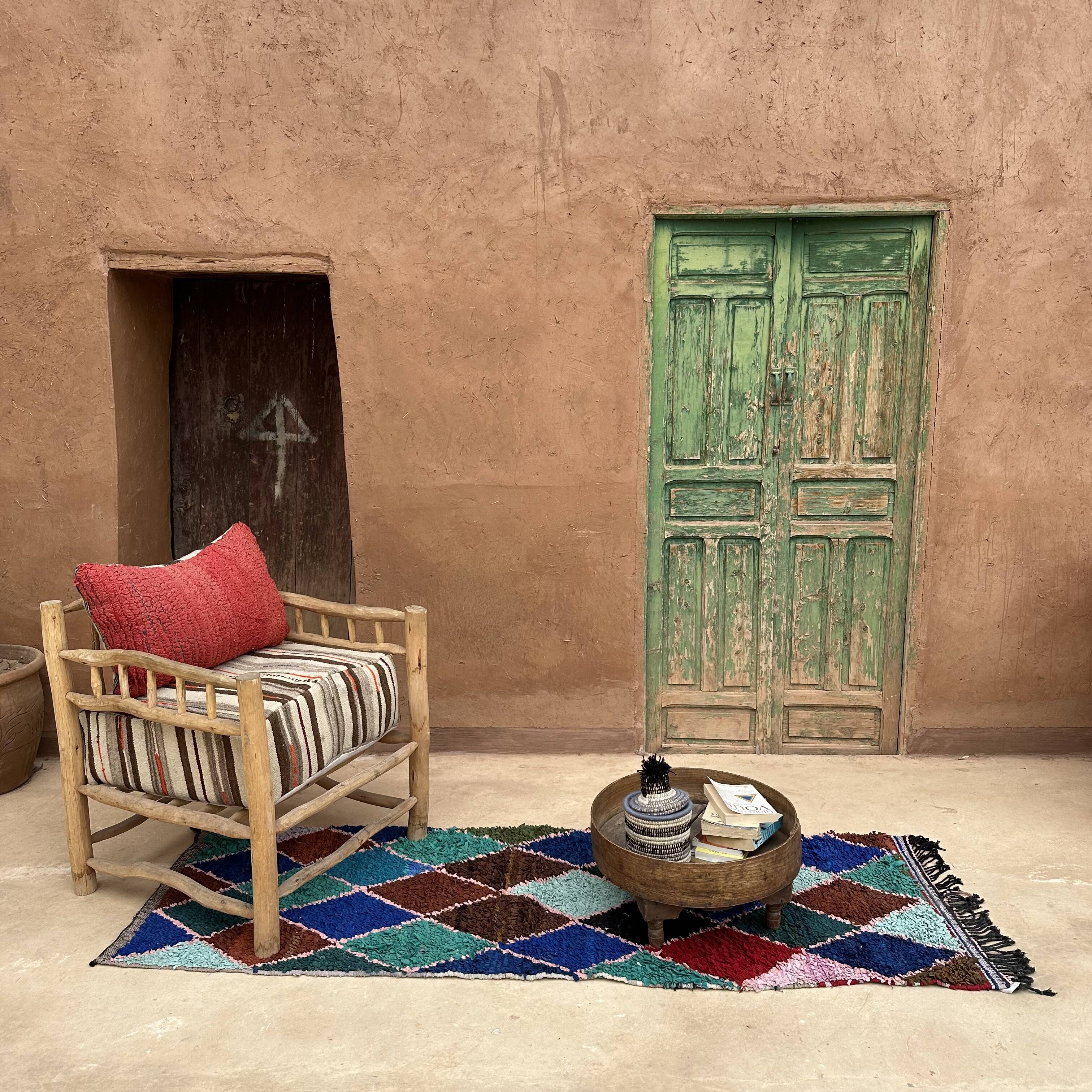 Colorful Boucherouite Moroccan rug - 71 x 209 cm