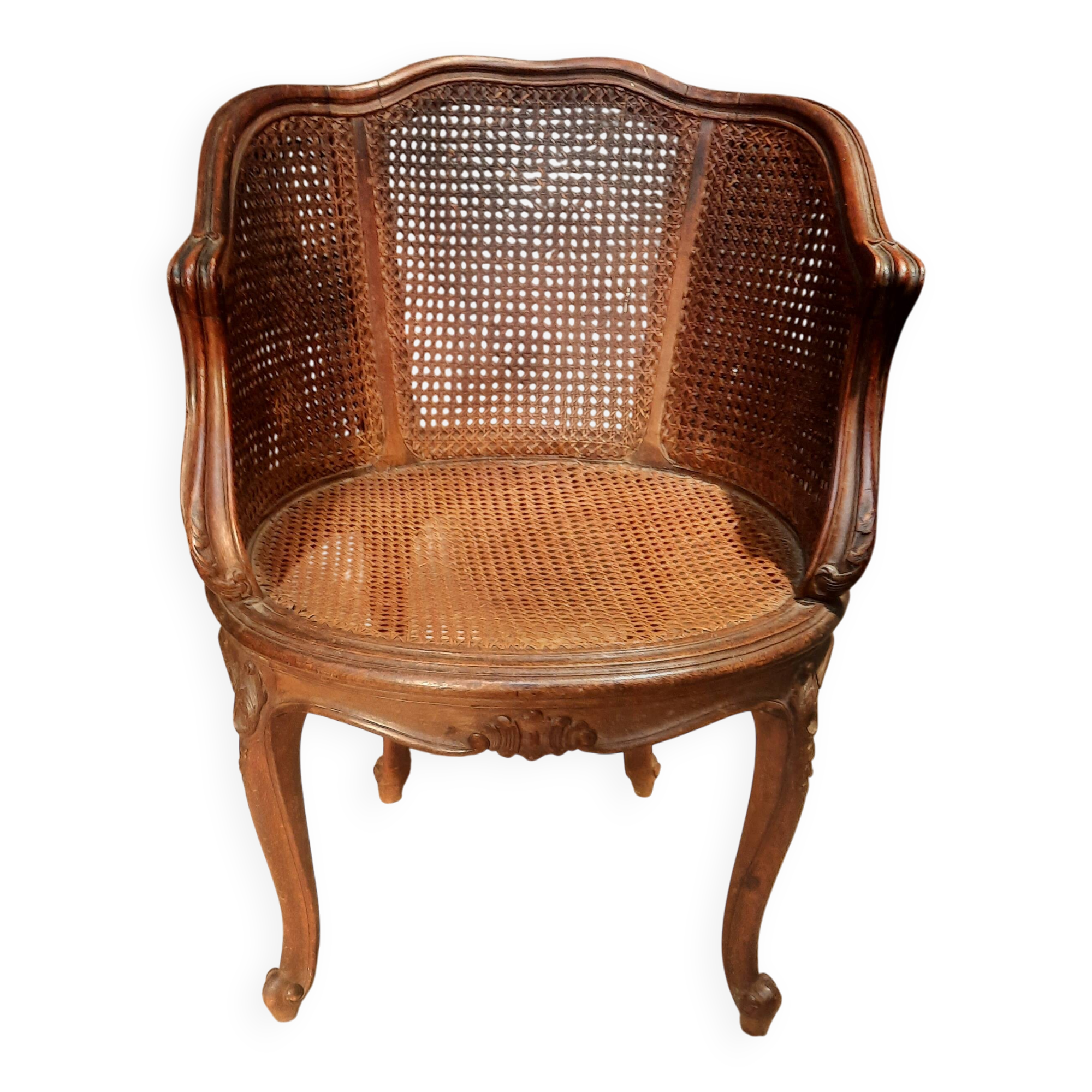 Fauteuil de burreau canné style Louis XV