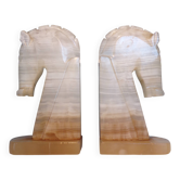 Pair of onyx horse bookends