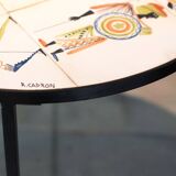 Circular coffee table decorated with warriors - 1960 Roger Capron