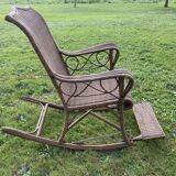 Ancien rocking-chair chair en rotin