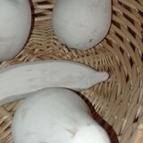 Basket and wooden fruit