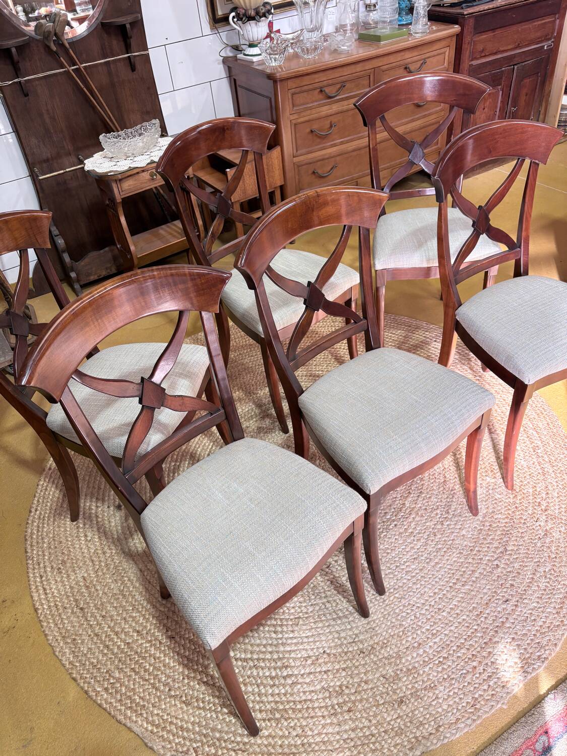 Set of 6 cherry wood chairs