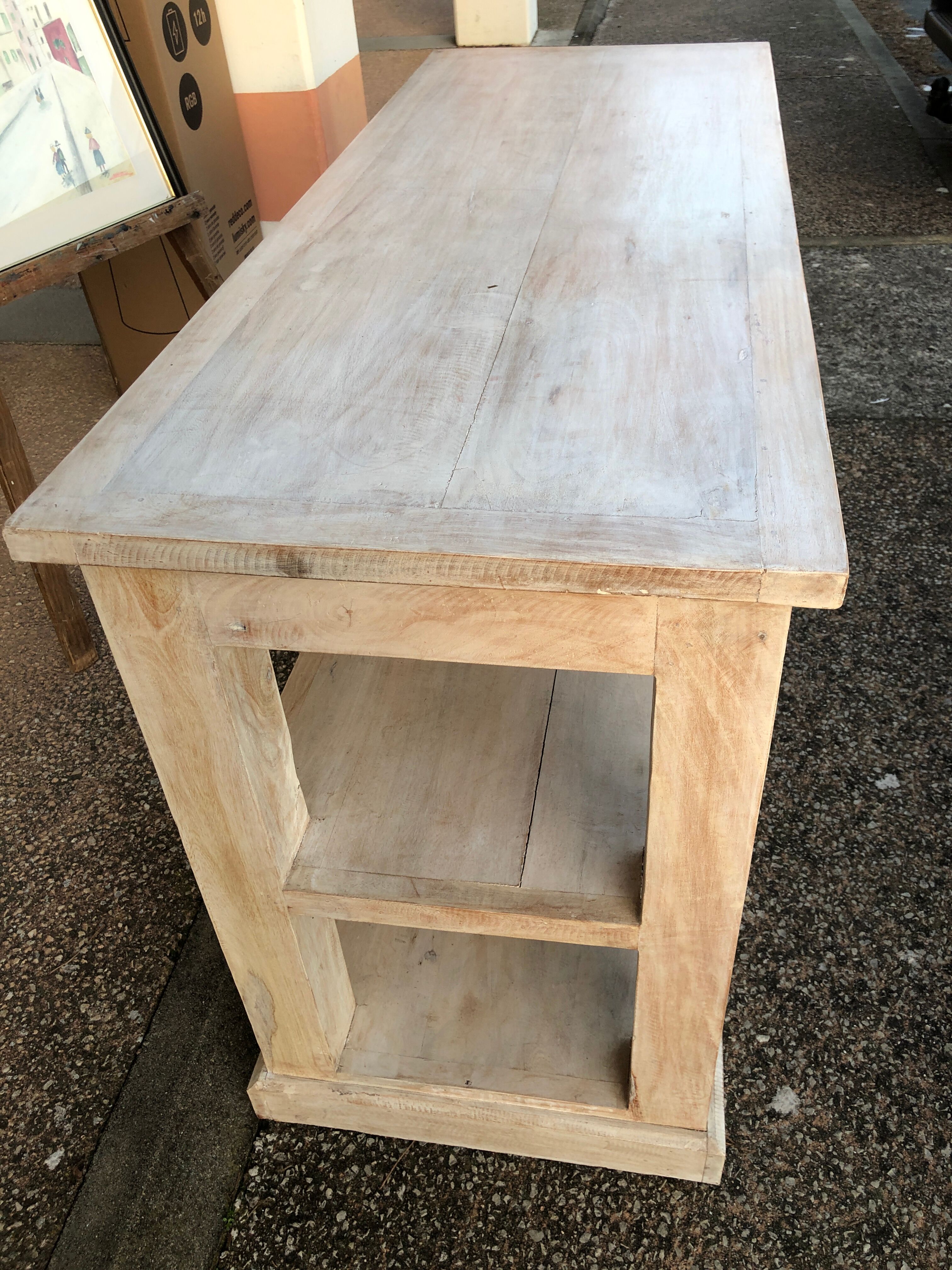 Table de drapier console etagère