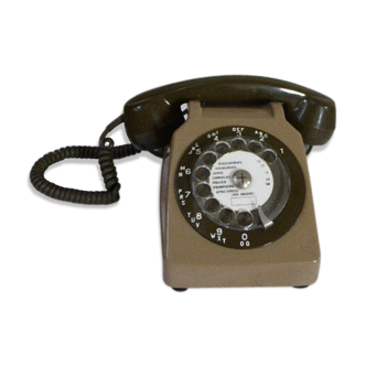 Khaki two-tone phone has dial Socotel S63 PTT