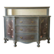 Antique English wooden commode with mirror.