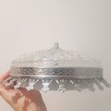 Round glass and silver ceiling light