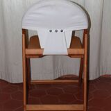 Designer folding chairs in wood and fabric