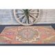Vintage Turkish Oushak Handmade Wool Cotton Red Runner Rug 99x210