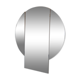 Large vintage mirror round triptych 110x47cm