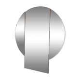 Large vintage mirror round triptych 110x47cm