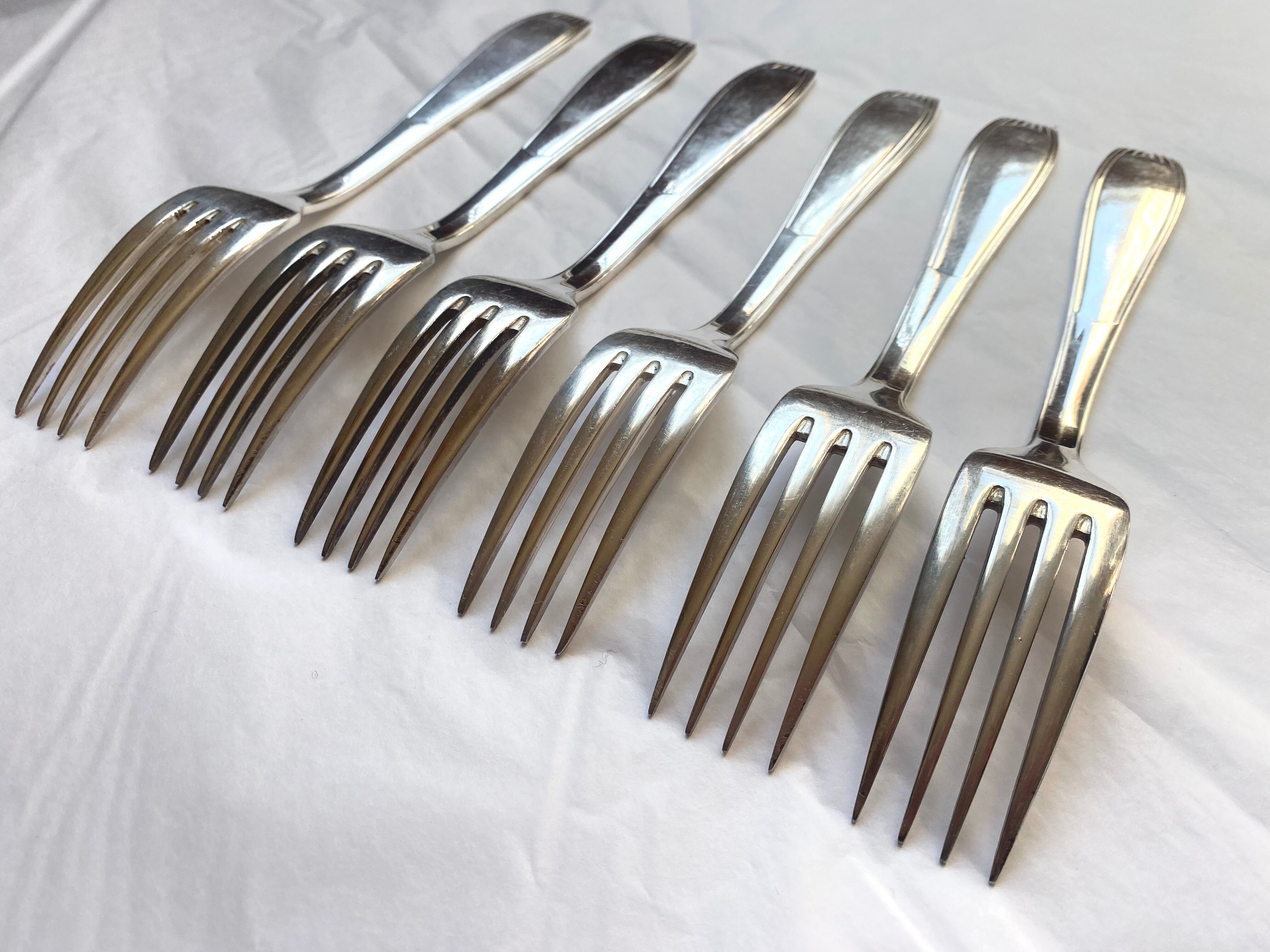 Christofle cutlery set - 11 fourchettes de table et 11 cuillères à soupe - Art déco - Métal argenté