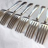 Christofle cutlery set - 11 fourchettes de table et 11 cuillères à soupe - Art déco - Métal argenté
