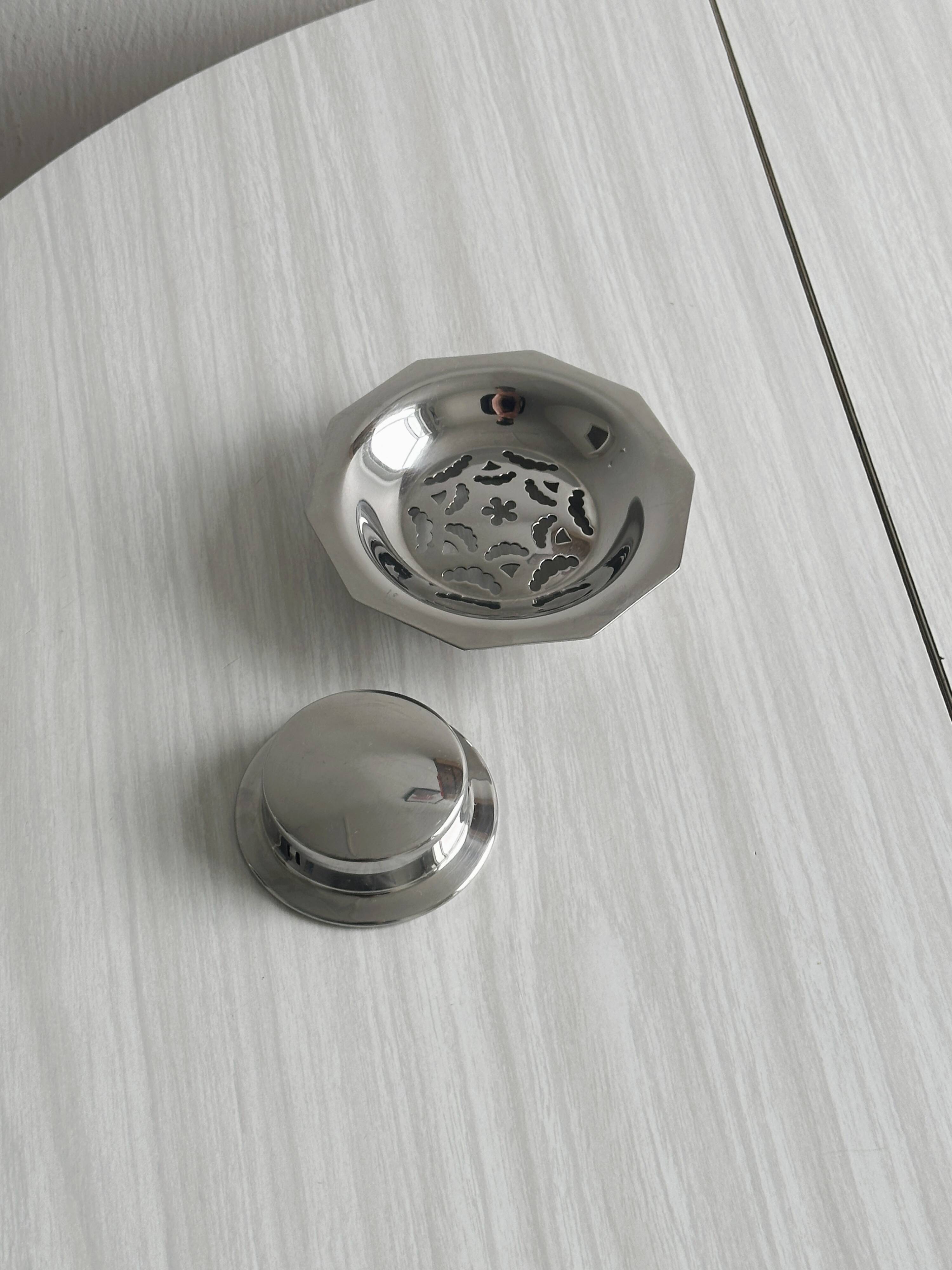 Coquillor silver metal butter dish