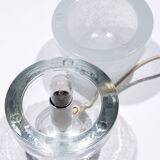 Lampe de table design italien en verre massif épais de 1960