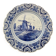 Delft Blue earthenware plate with a mill by a river decoration