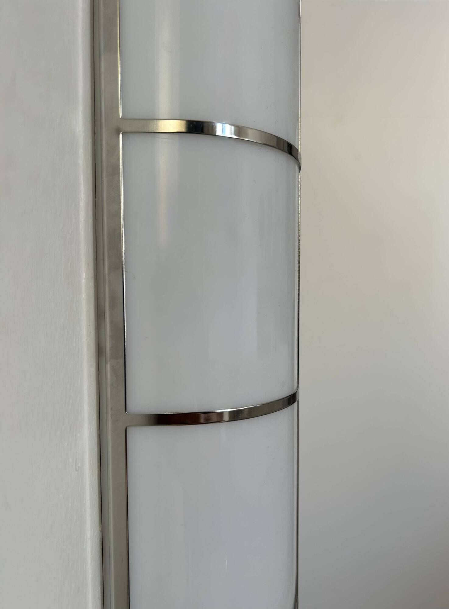 Pair of vintage wall lights, chrome and perspex, France, 1980