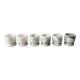 6 egg cups in white marble with gray veins, 1970s