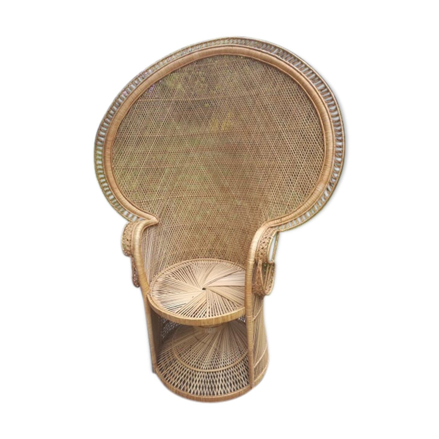 Fauteuil Emmanuelle en rotin années 50