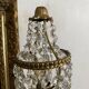 Lampe  pampilles et laiton doré  H 30 cm