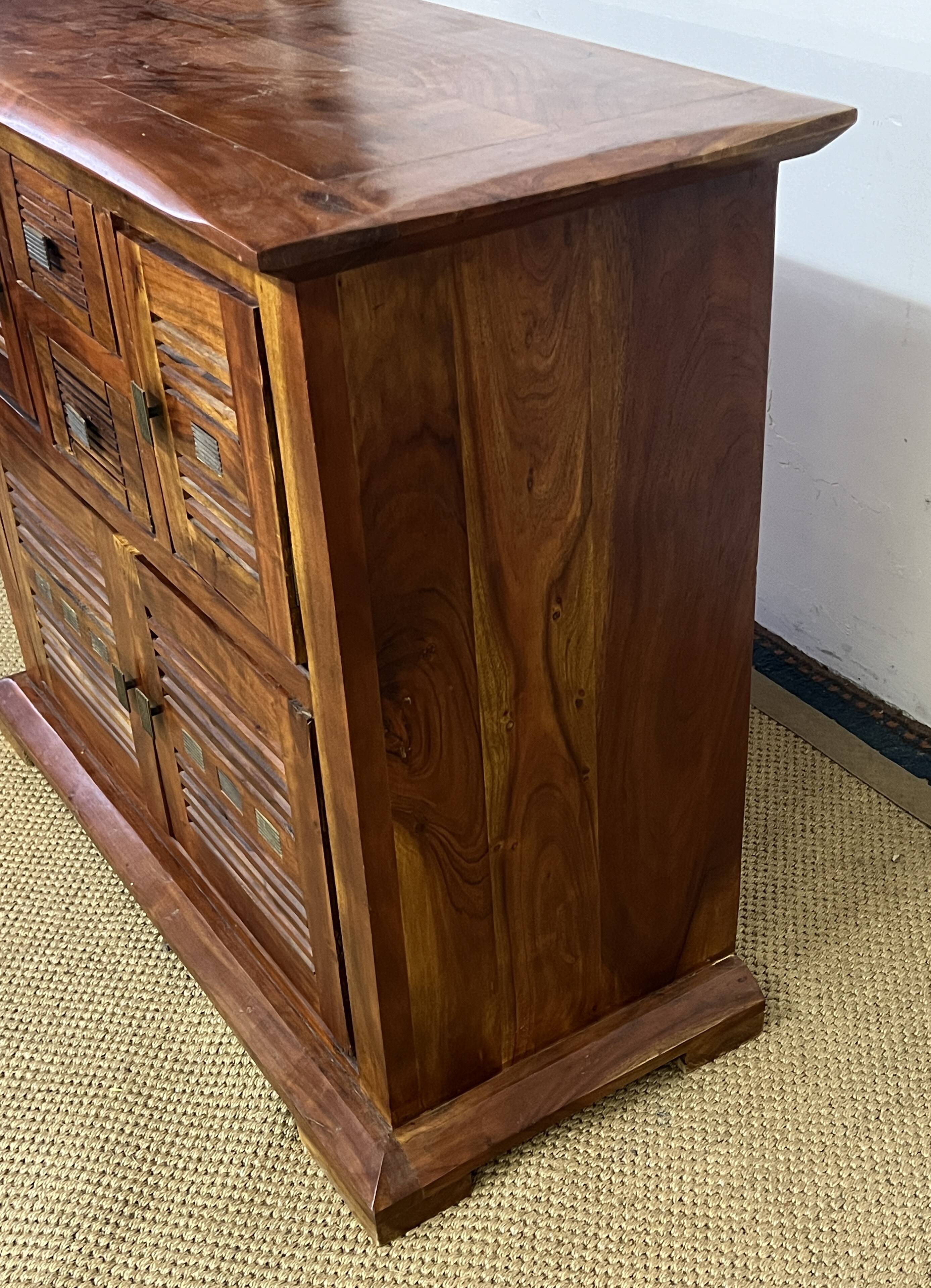 Solid acacia wood sideboard 4 doors, 2 drawers