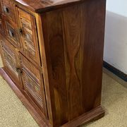 Solid acacia wood sideboard 4 doors, 2 drawers