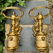 2 appliques murales en laiton style Empire