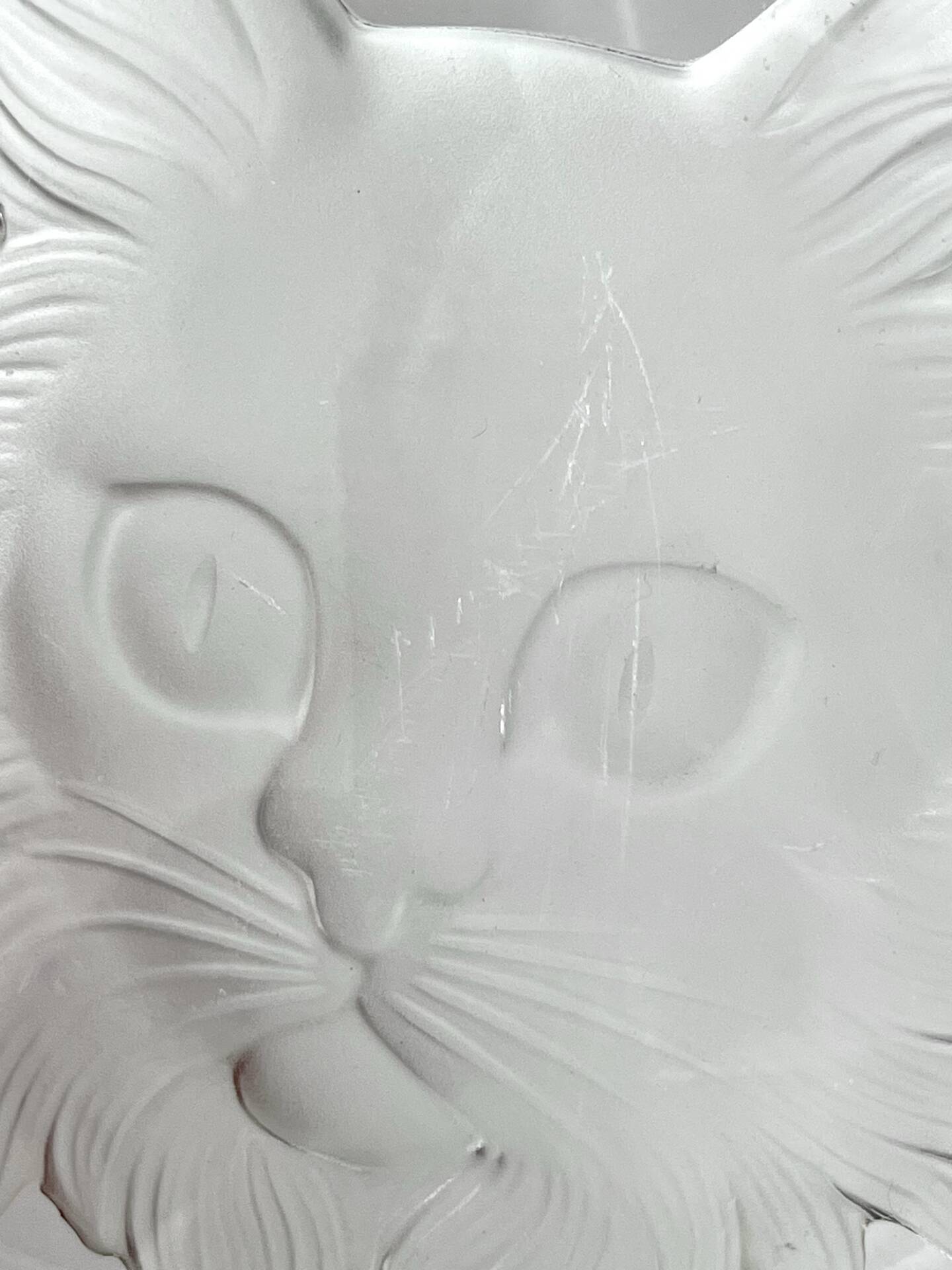 Cendrier chat, cristal de Sèvres, France