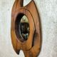 Vintage free-form mirror in solid wood