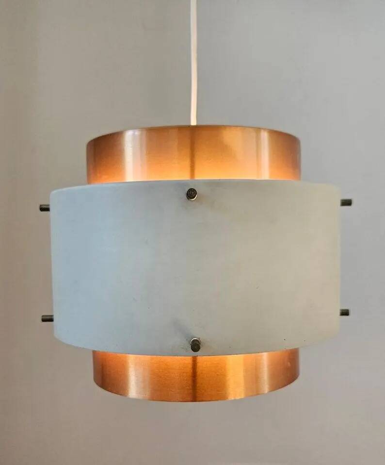 Rare Midcentury Pendant in style of Jo Hammerborg, Denmark, 1970s