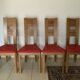 Table en bois ovale 6/8 personnes et 4 chaises art déco