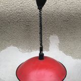 Old red metal suspension lamp from the 70s