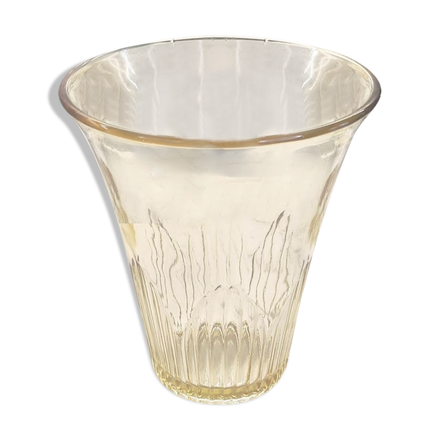 Art Deco yellow glass vase