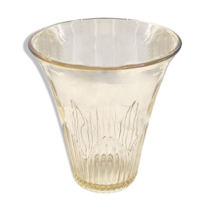vase en verre jaune Art