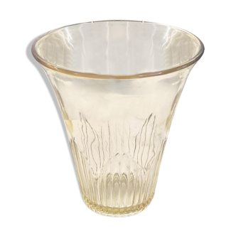 Art Deco yellow glass vase