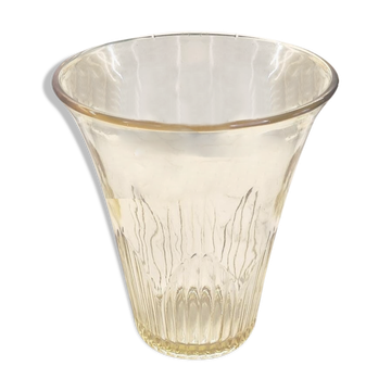 Art Deco yellow glass vase