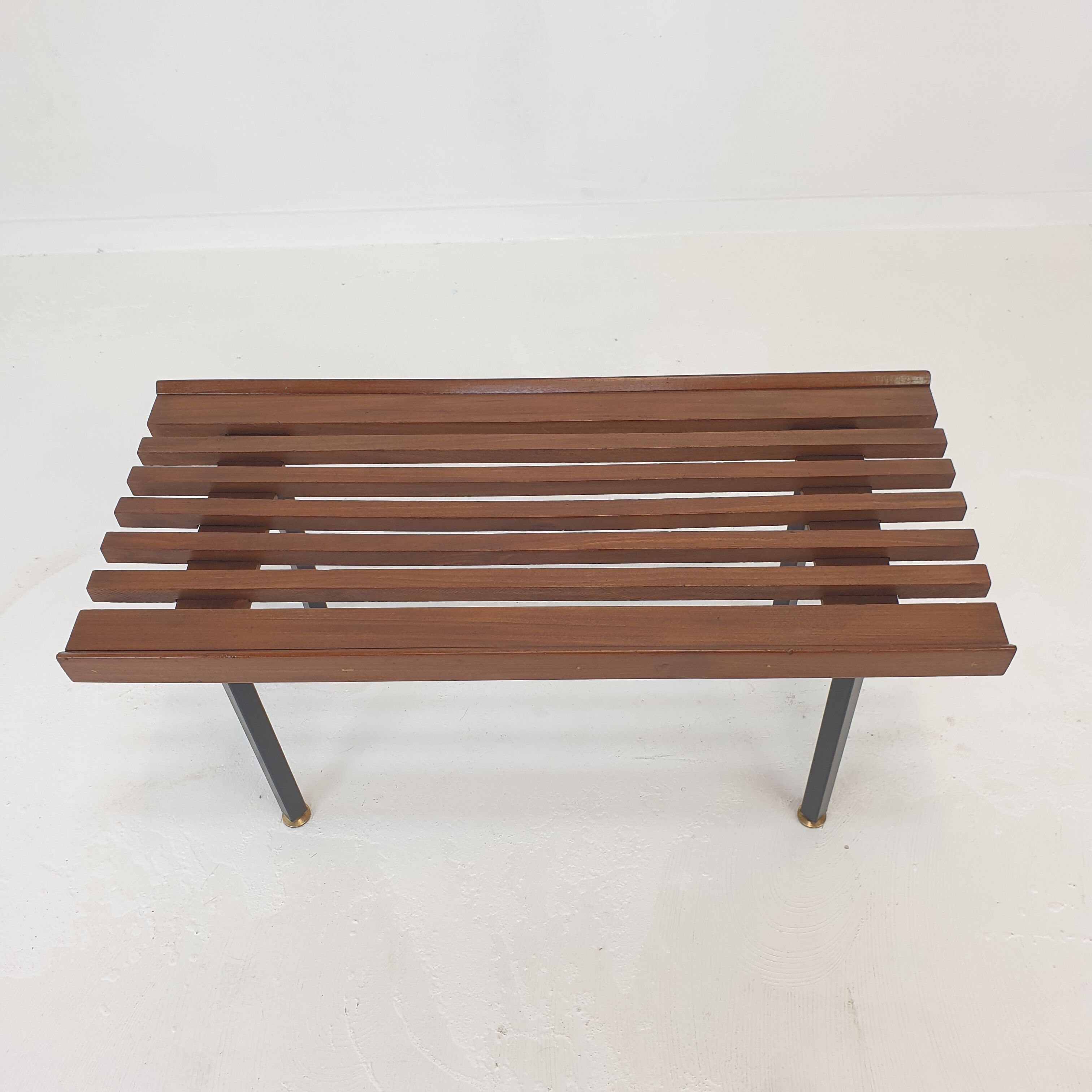 Bench in Teak with Brass Feet, Italy, 1950s