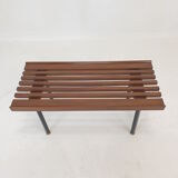 Bench in Teak with Brass Feet, Italy, 1950s