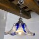 Flower chandelier Murano Mazzega, blue glass, Italy, 1970