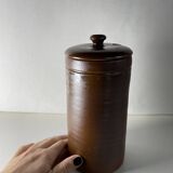 Pot de confiture/moutarde à couvercle en grès vintage